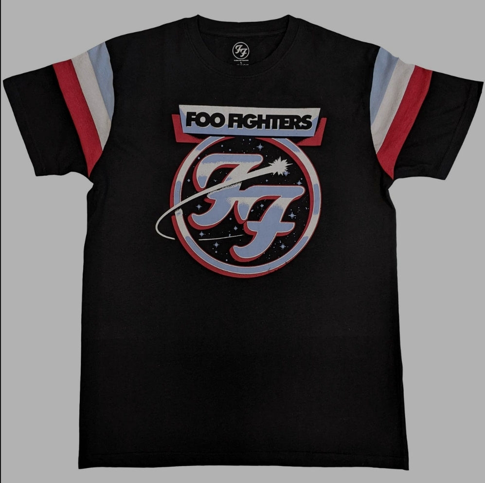 Foo Fighters Comet Tricolour Ringer T-Shirt – Official Licensed Black Tee
