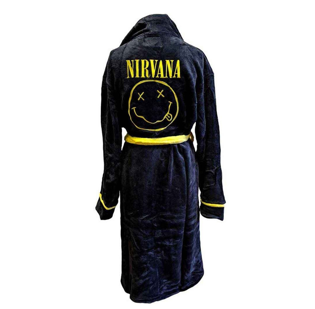 Official Nirvana 'Yellow Happy Face' Bathrobe - Grunge Christmas Gift! | Rock