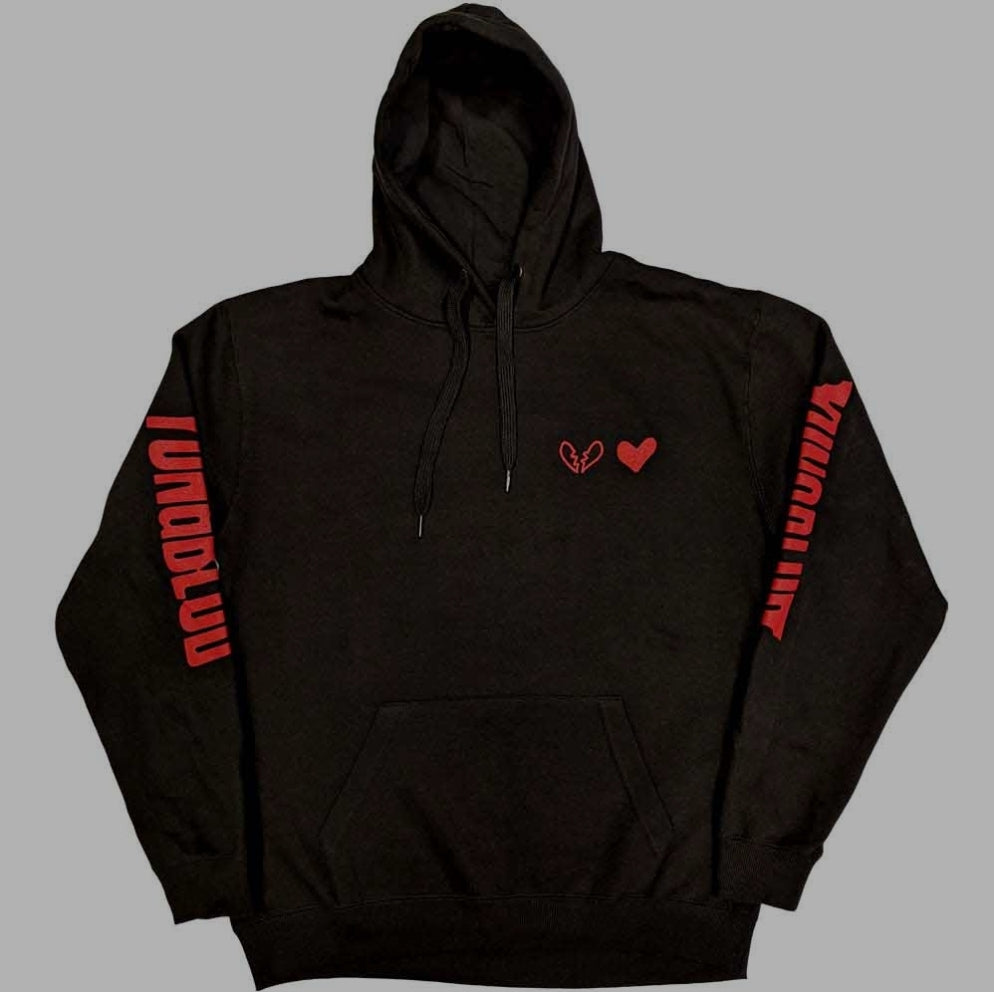 Official Licensed Yungblud 'R-U-OK?' Pullover Hoodie - Unisex Black Front & Back Print