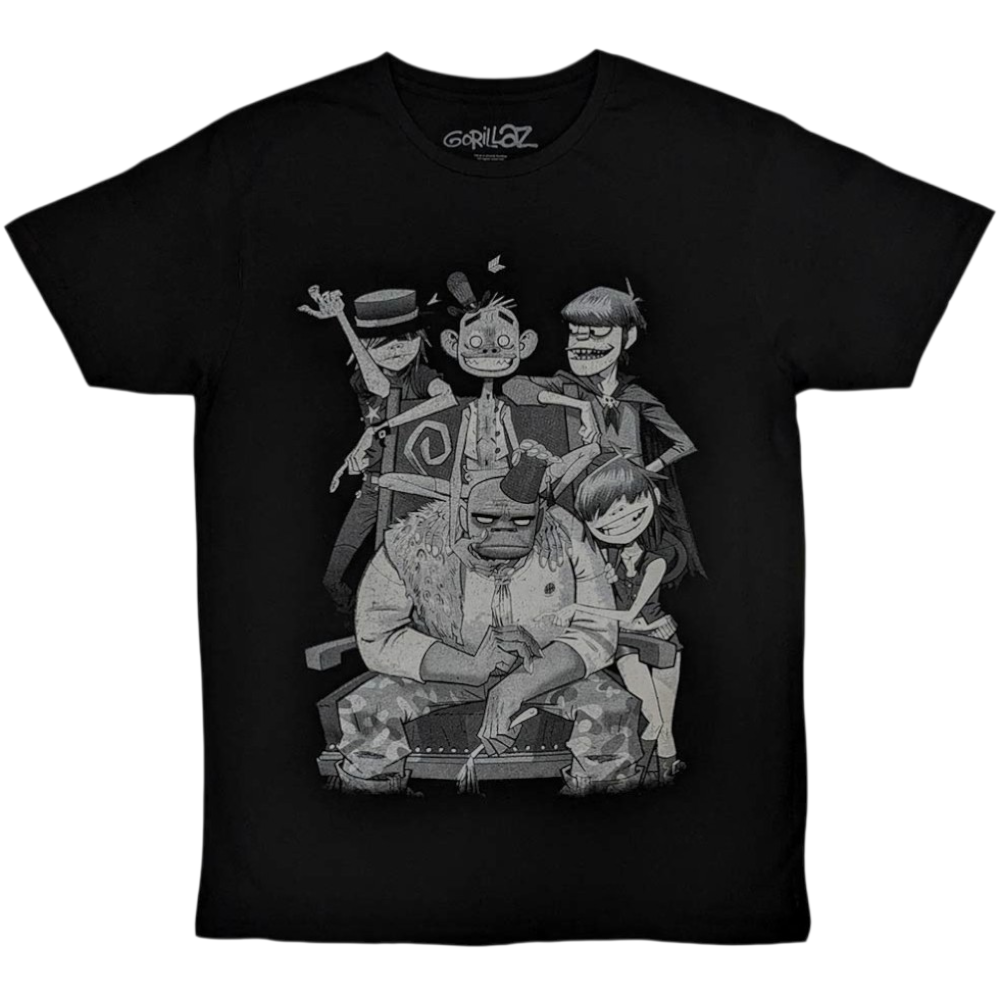 Official Licensed Gorillaz 'George Spray' T-Shirt - Unisex Black Front & Back Print