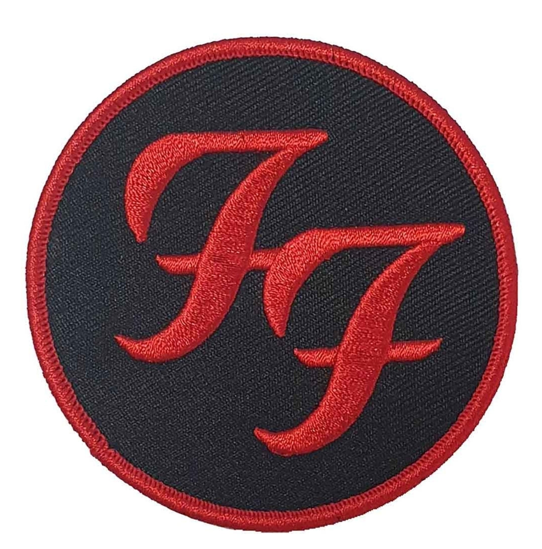 Official Foo Fighters 'Circle Logo' Woven Patch - Iron-On Red FF! | Rock Gift