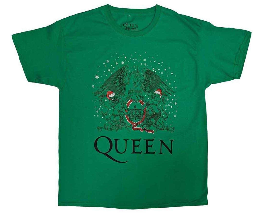 Queen - Holiday Crest T-Shirt Green (Official Licensed)