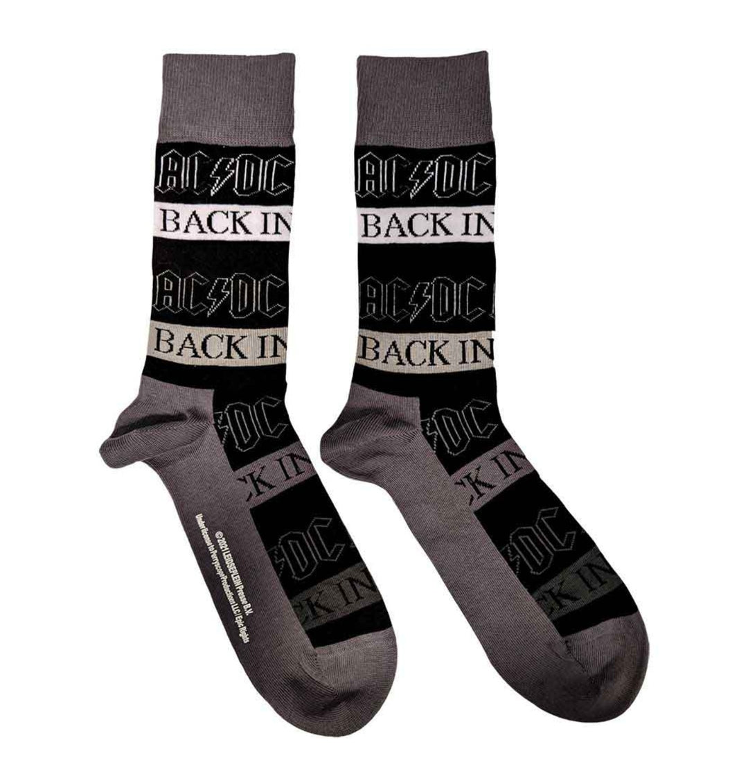Official AC/DC Ultimate High-Voltage Lounge Bundle – Zebra Pyjama Set + Dressing Gown + Back In Black Socks