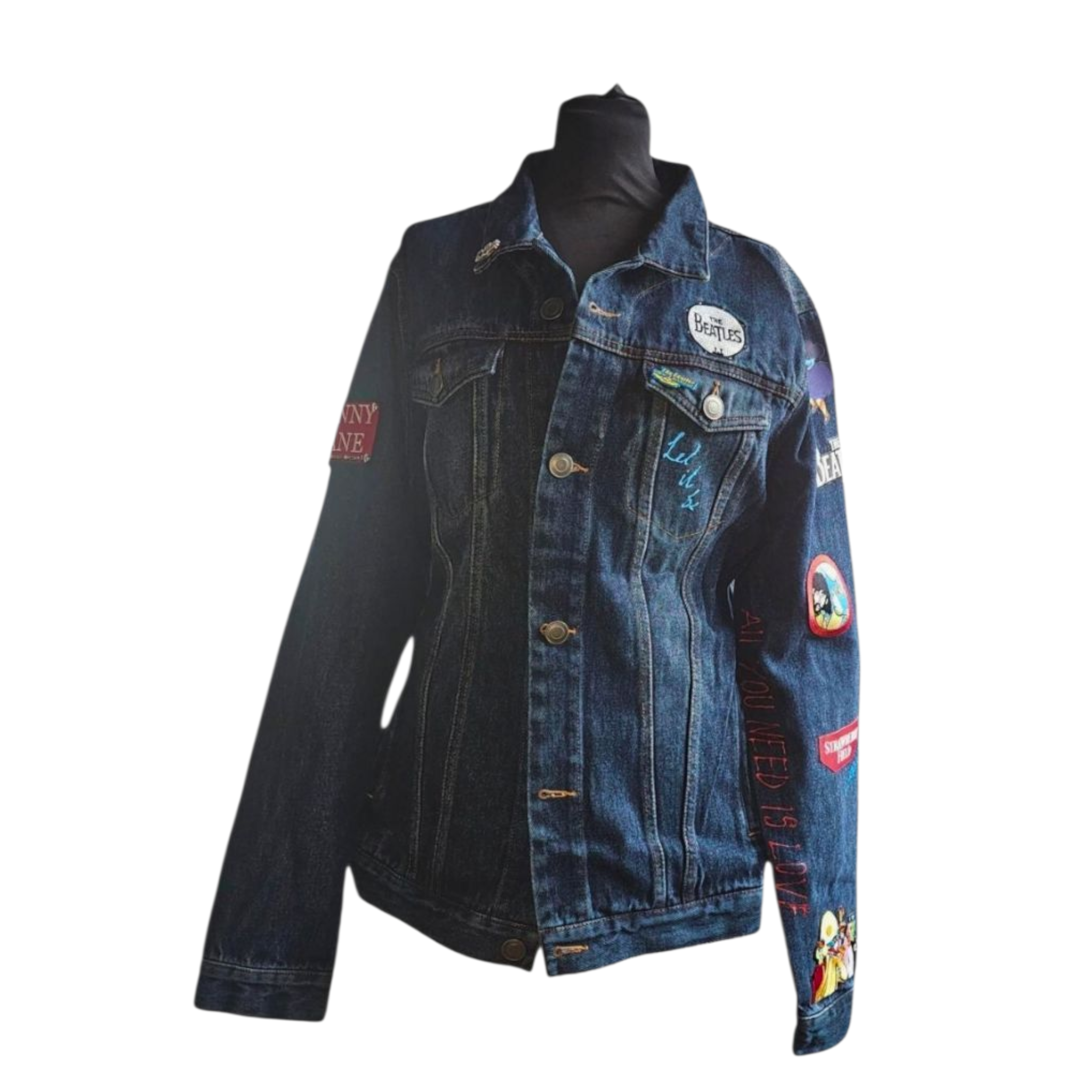 Custom The Beatles Denim Jacket - Size L