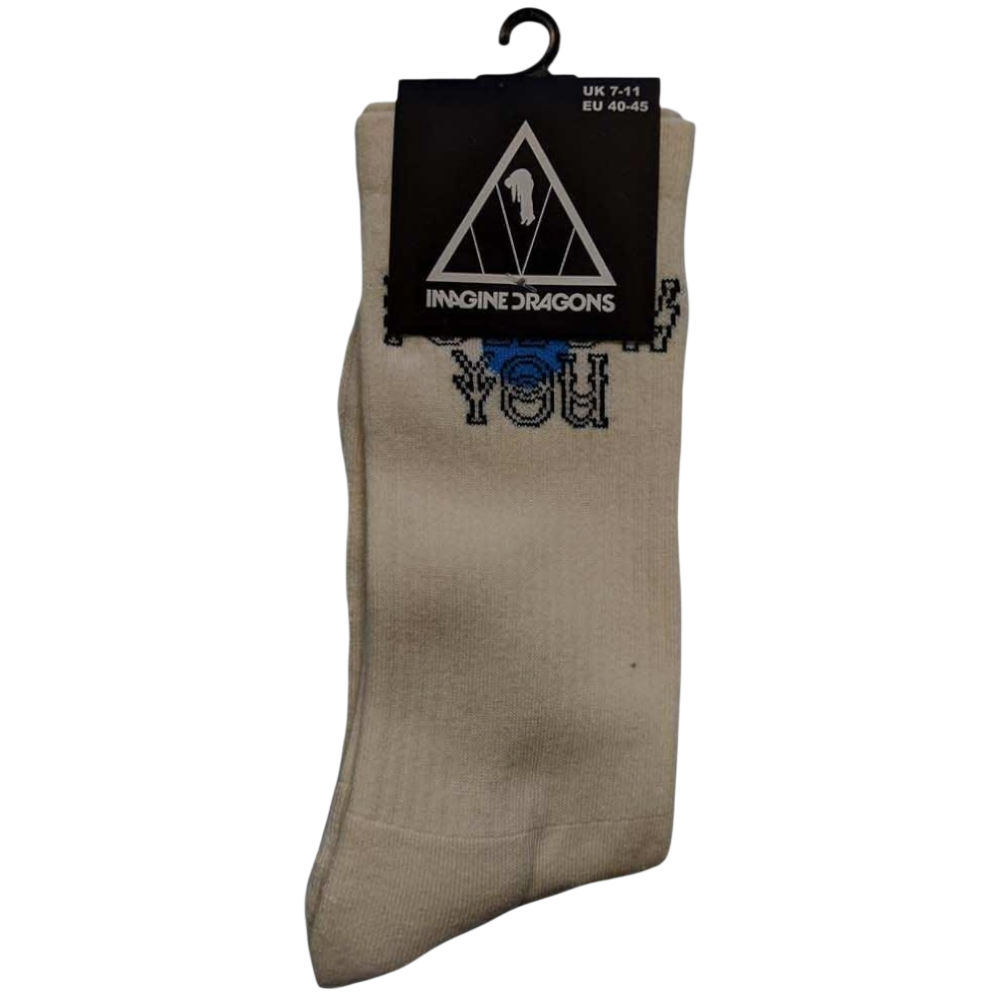 Official Licensed Imagine Dragons 'Terry Socks x 2 - Cushioned Front & Back Print