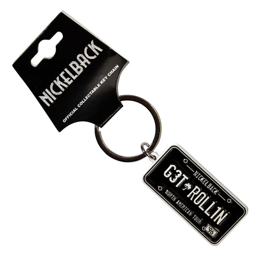 Nickelback 'License Plate' Keychain – Official Licensed White Dye Coated Metal Keyring