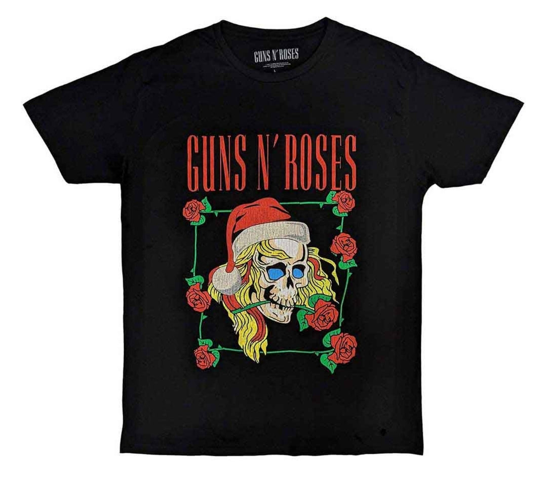 Guns N' Roses - Holiday Skull T-Shirt Black (Official Licensed)