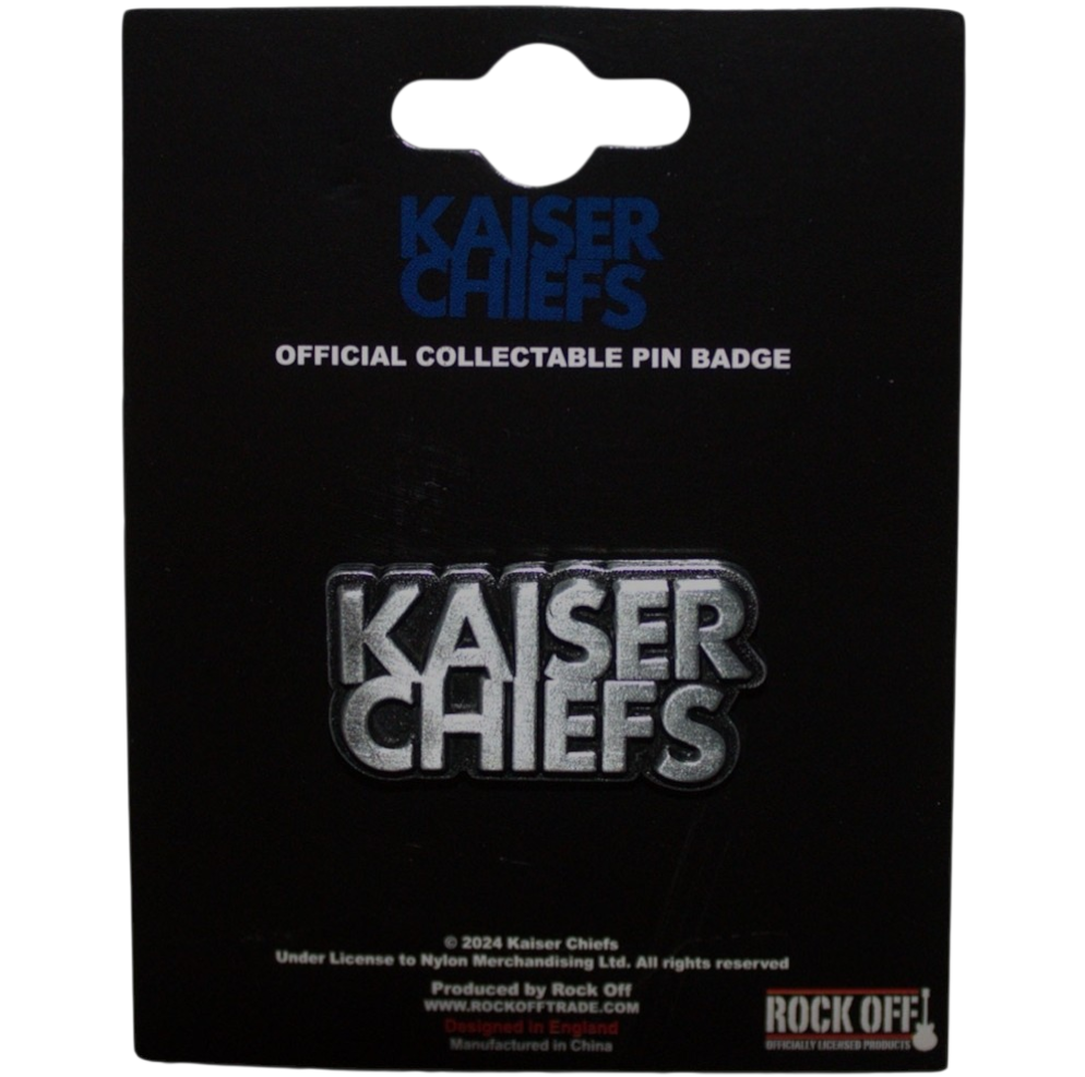 Official Licensed Kaiser Chiefs 'Skewed Logo' Pin Badge - Antiqued Silver Metal Enamel Pin