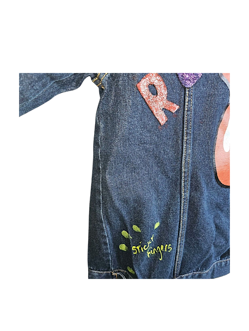 Customised Official Rolling Stones Denim Jacket - Size L