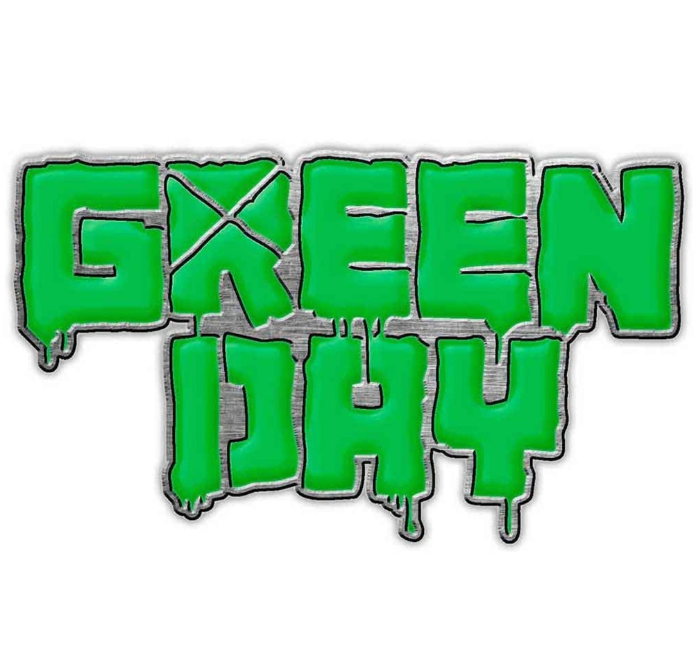 Official Green Day 'Logo' Pin Badge - Green Enamel Infill | Punk Gift