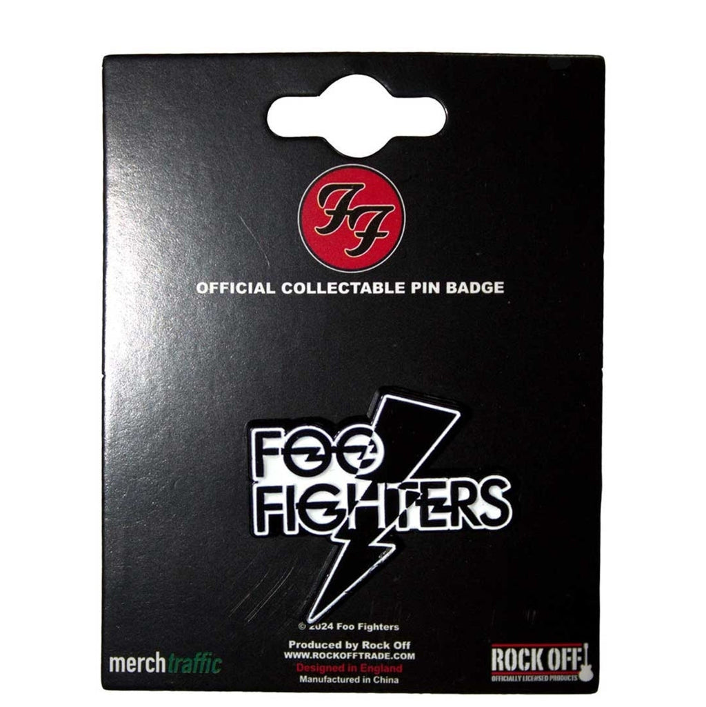 Official Foo Fighters 'Flash Logo' Pin Badge - Black Dye Enamel | Rock Gift