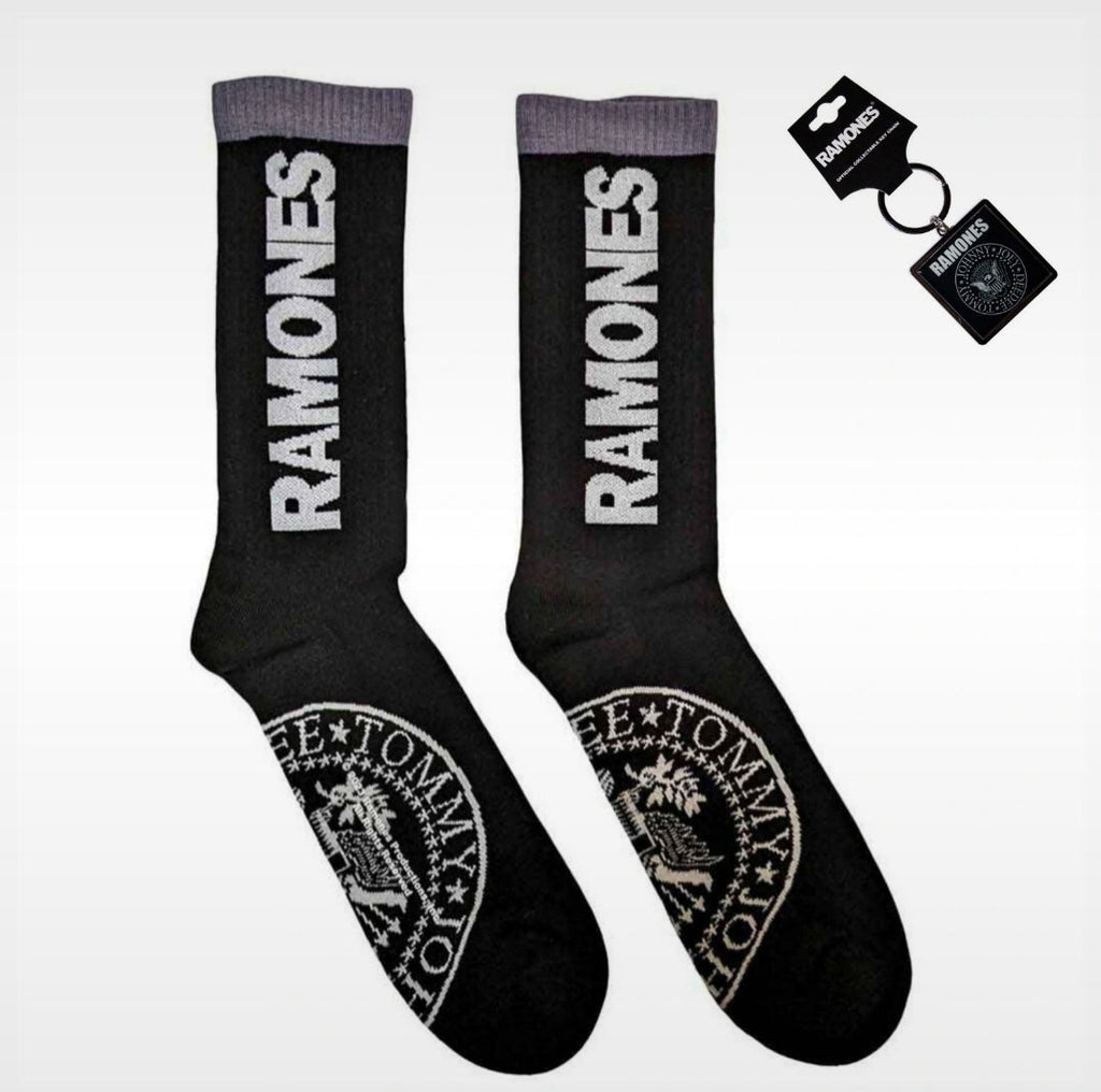 Official Ramones Gift Bundle – Presidential Seal Socks + Keyring | Ultimate Punk Christmas Gift