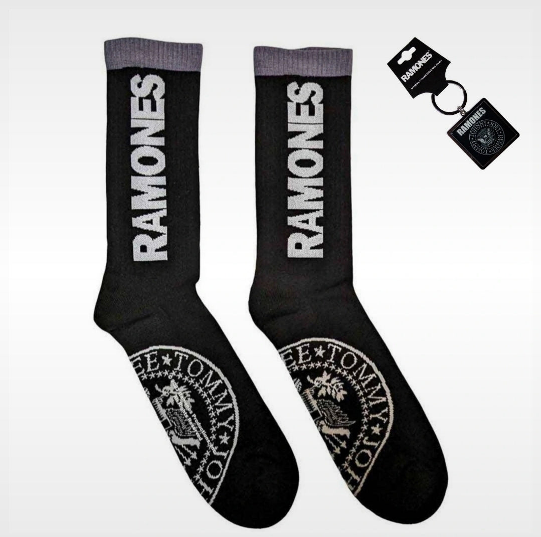 Official Ramones Gift Bundle – Presidential Seal Socks + Keyring | Ultimate Punk Christmas Gift