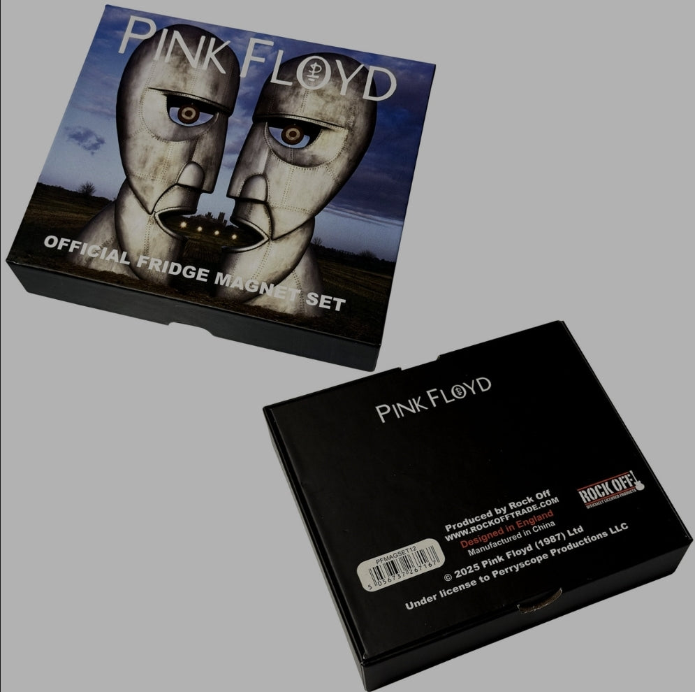 Official Licensed Pink Floyd 'Metal Heads' Epoxy Magnet Set - Spinning Antiqued Nickel