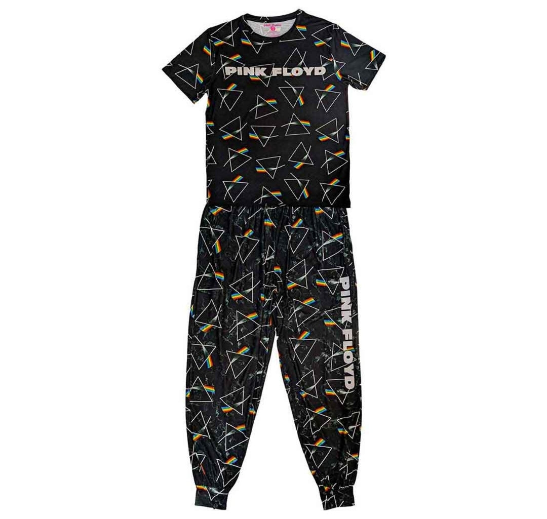 Official Pink Floyd 'Prism Repeat' Unisex Pyjamas - Last Chance! | Prog Rock Lounge PJ Set