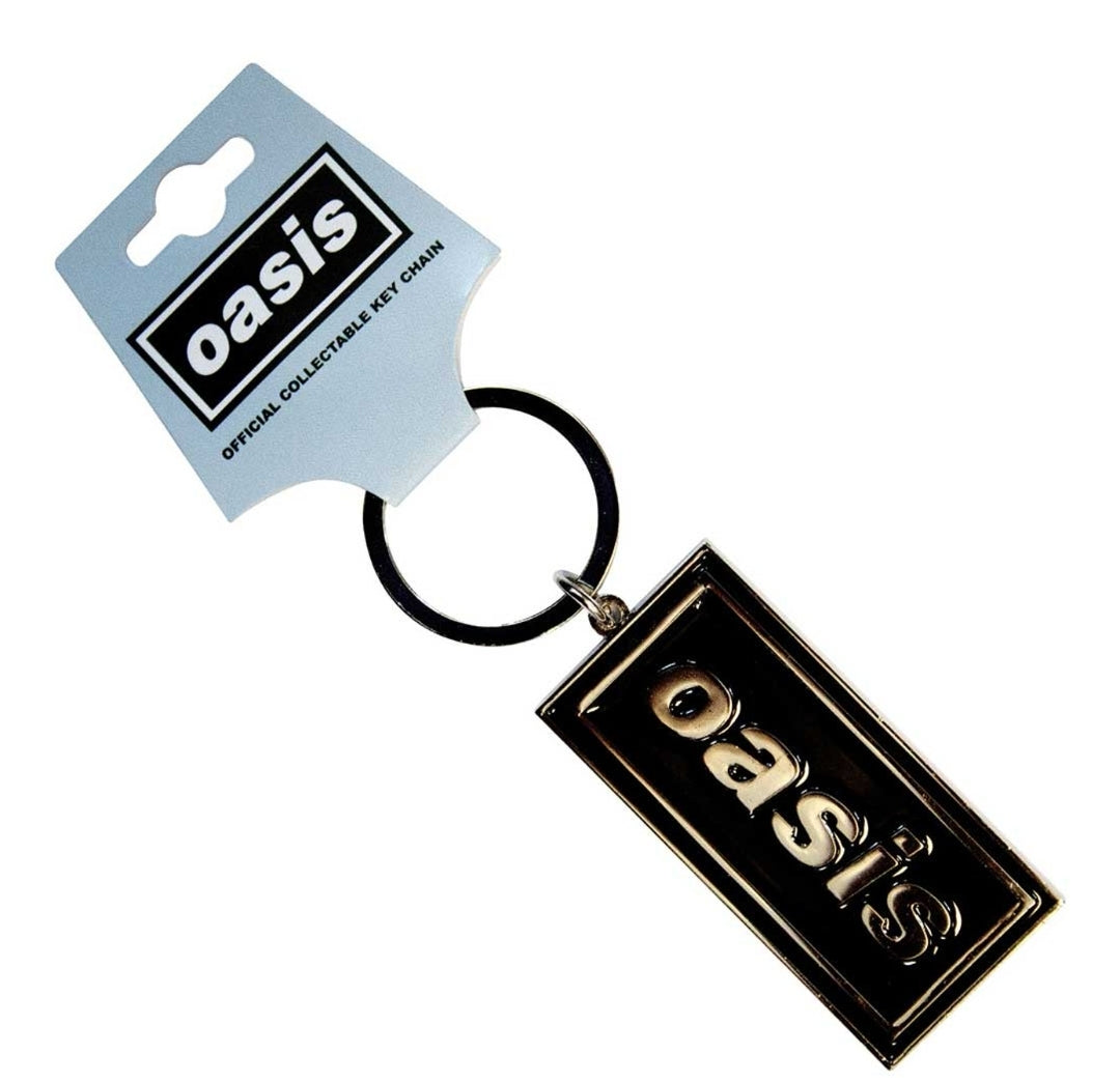 Oasis Logo Keychain - Official Licensed Nickel Plated Metal Keyring