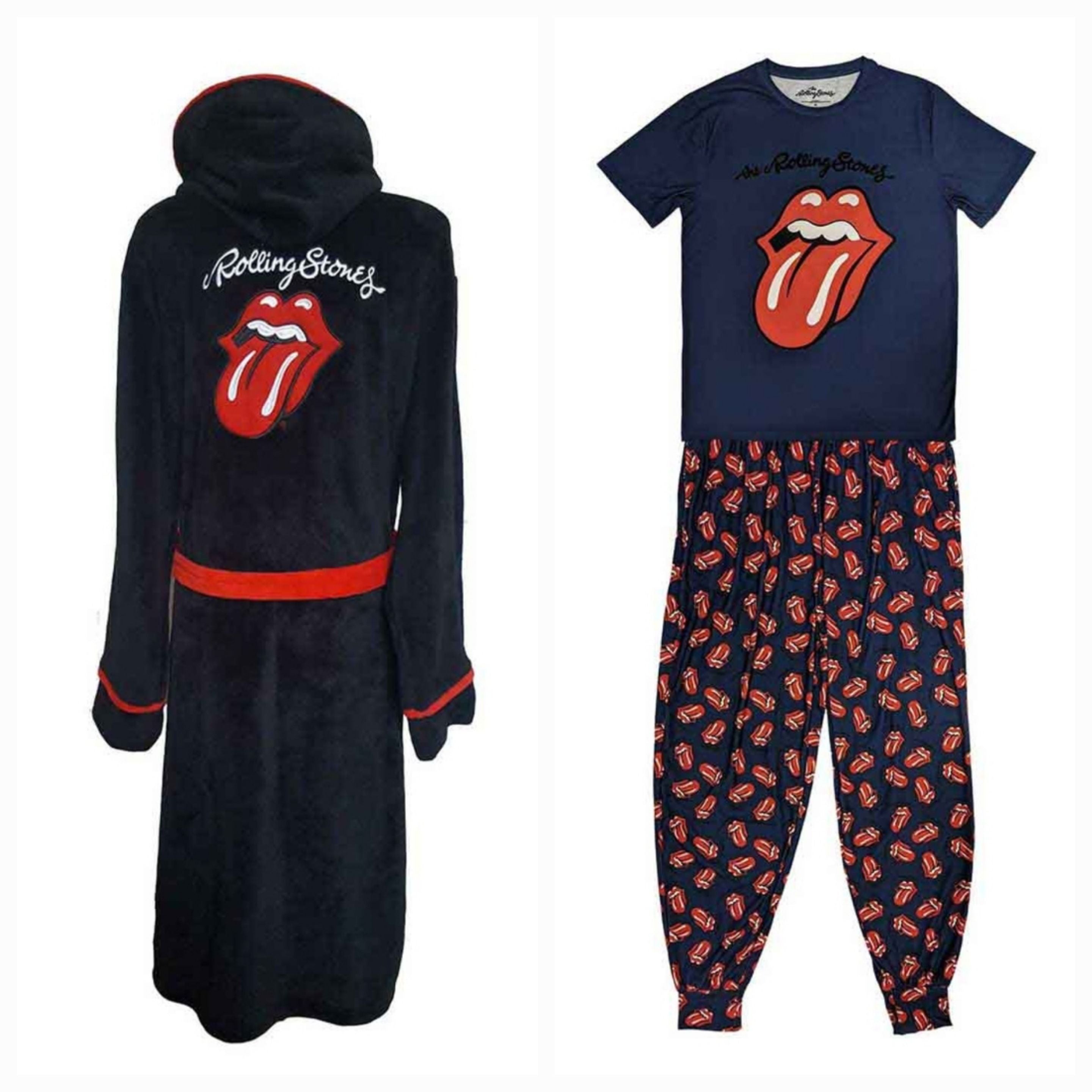 Official Rolling Stones Ultimate Lounge Bundle – Tongue Pyjama Set + Dressing Gown