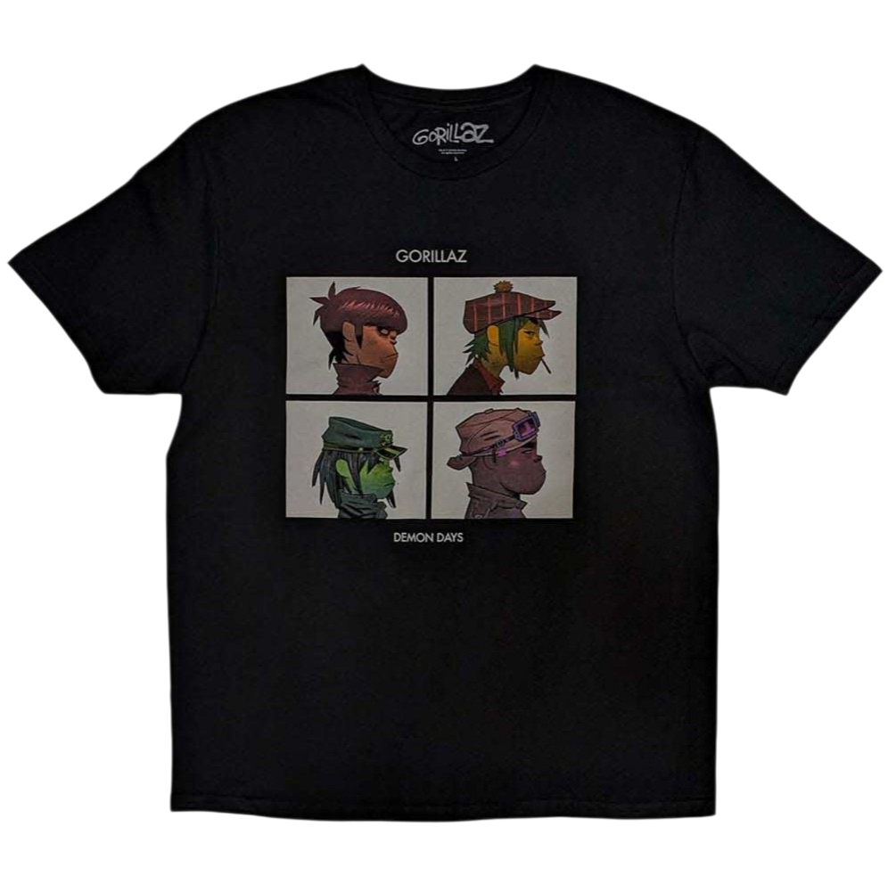 Official Licensed Gorillaz 'Demon Days' T-Shirt - Unisex Black Front Print