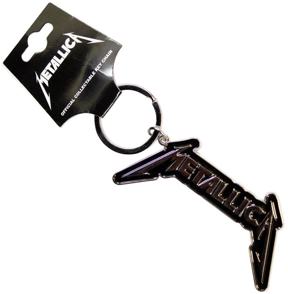 Official Metallica 'Black Logo' Keychain - Nickel Plated Metal | Thrash Metal Gift
