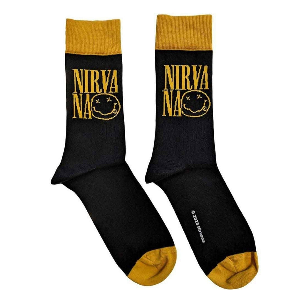 Official Nirvana Gift Set – Happy Face Beanie Hat + Socks | Perfect Grunge Christmas Gift