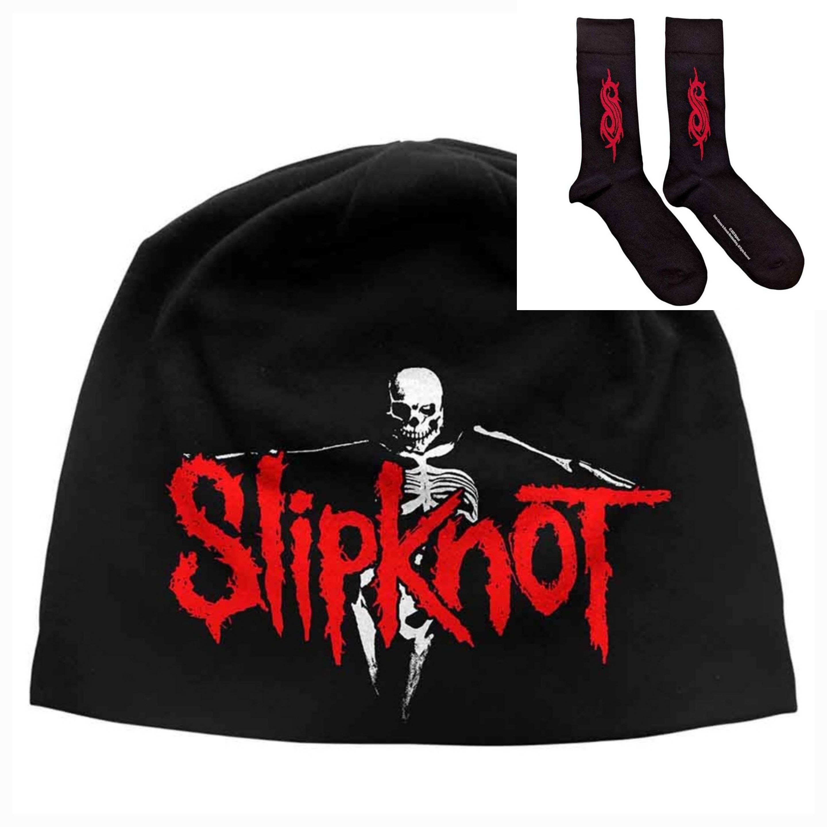 Official Slipknot Gift Set – Skull Beanie Hat + Tribal S Socks | Ultimate Maggot Christmas Gift