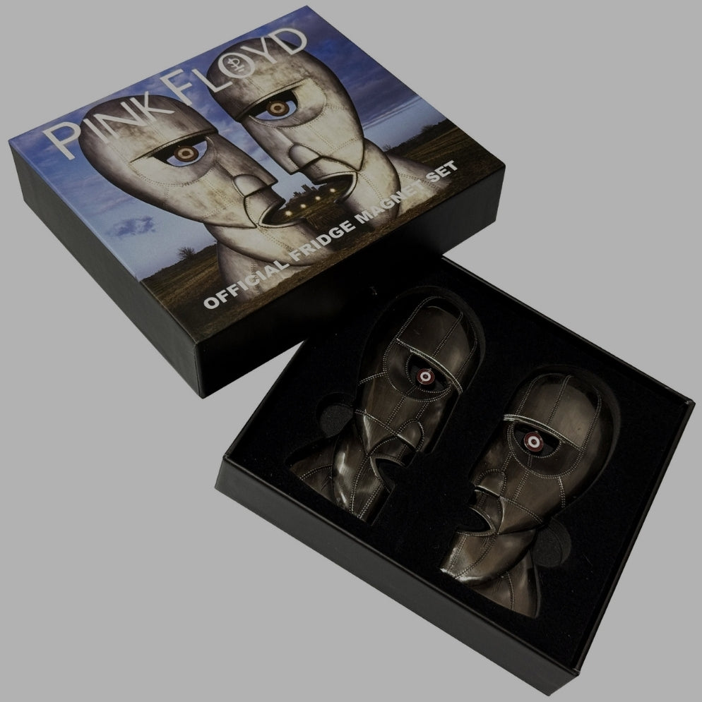 Official Licensed Pink Floyd 'Metal Heads' Epoxy Magnet Set - Spinning Antiqued Nickel