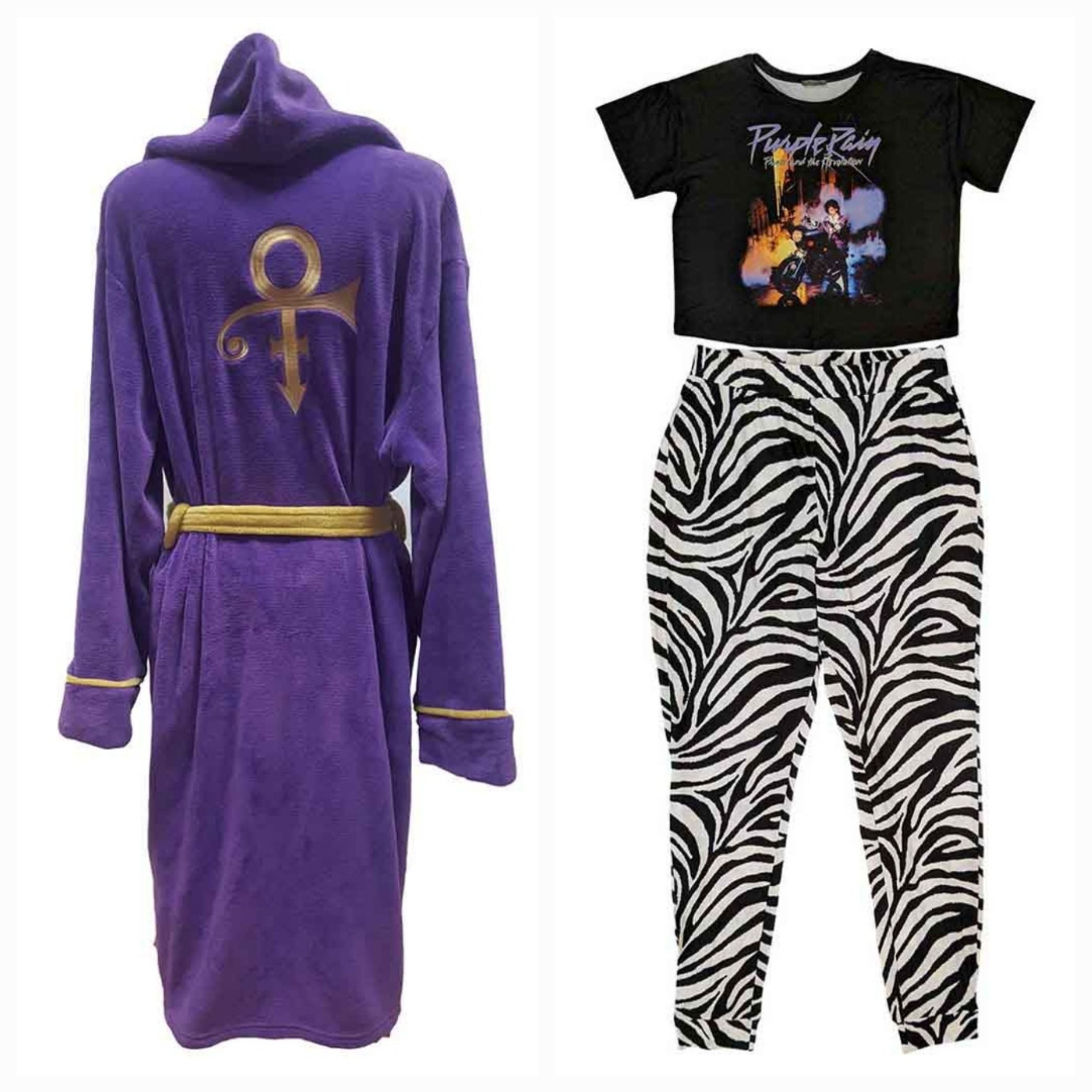 Official Prince Ultimate Lounge Bundle – Purple Rain Pyjama Set + Symbol Dressing Gown