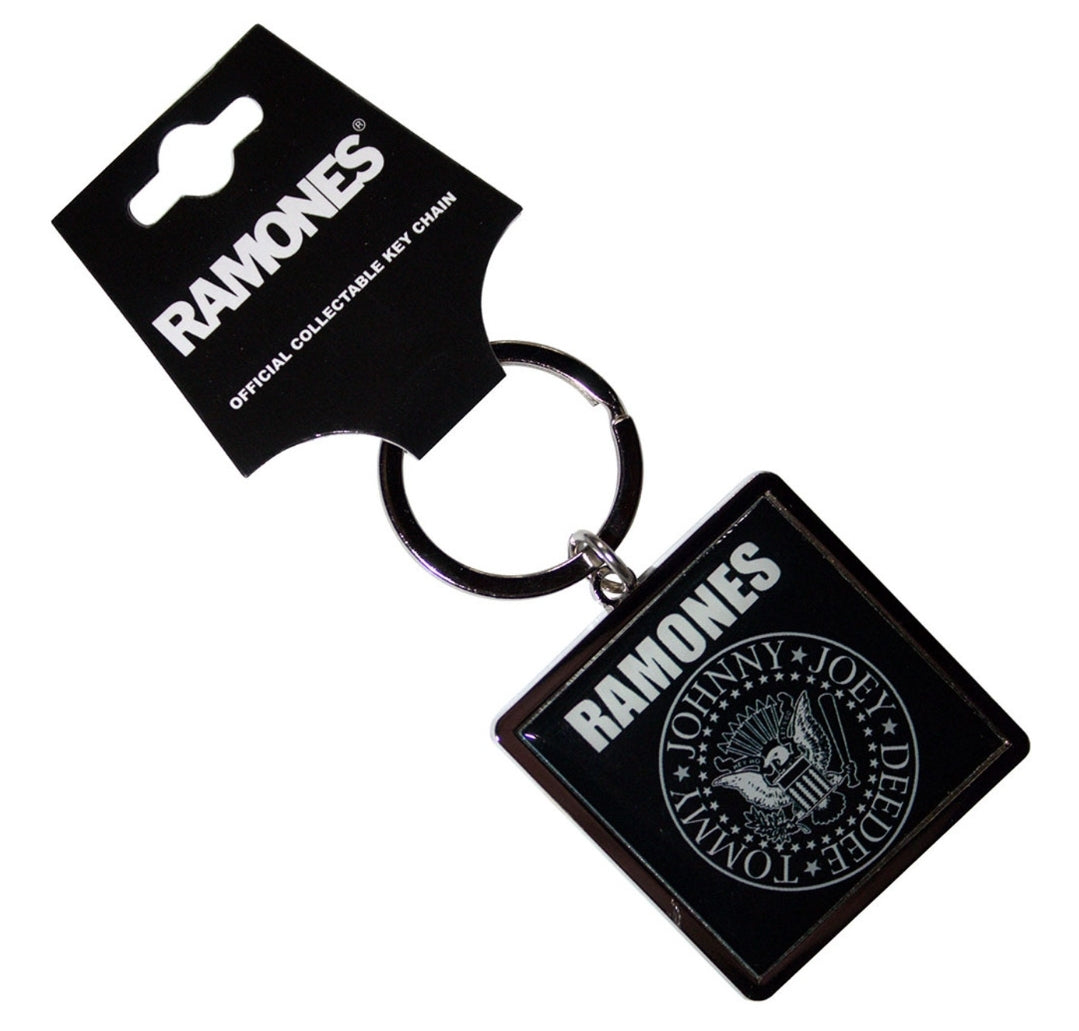 Official Ramones 'Presidential Seal' Keychain - Black Dye Coated | Punk Gift