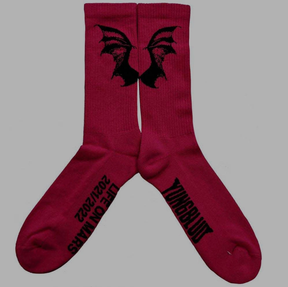 Official Licensed Yungblud 'Life On Mars Tour' Terry Socks - Cushioned Front & Back Print