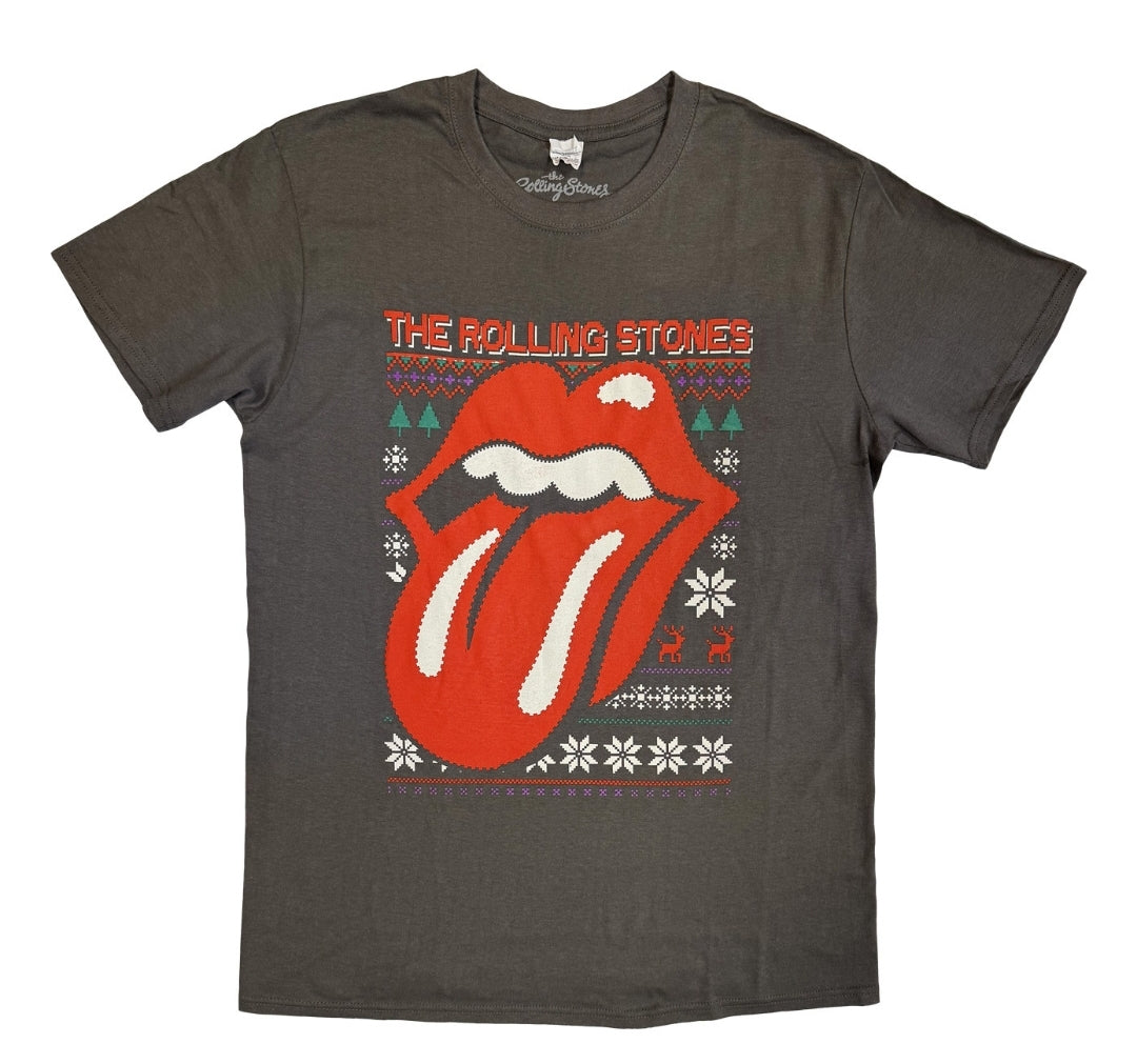 The Rolling Stones - Cosmic Christmas T-Shirt Charcoal Grey (Official Licensed)