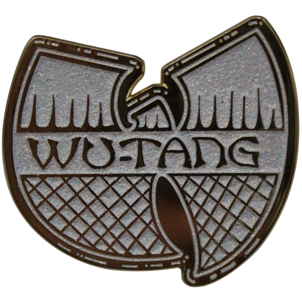 Official Licensed Wu-Tang Clan 'Black & Gold Logo' Pin Badge - Antiqued Gold Plated (White Available)