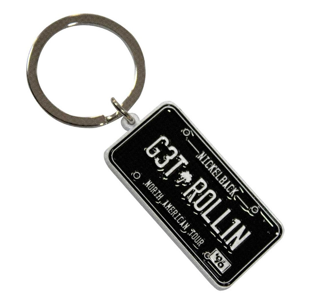 Nickelback 'License Plate' Keychain – Official Licensed White Dye Coated Metal Keyring