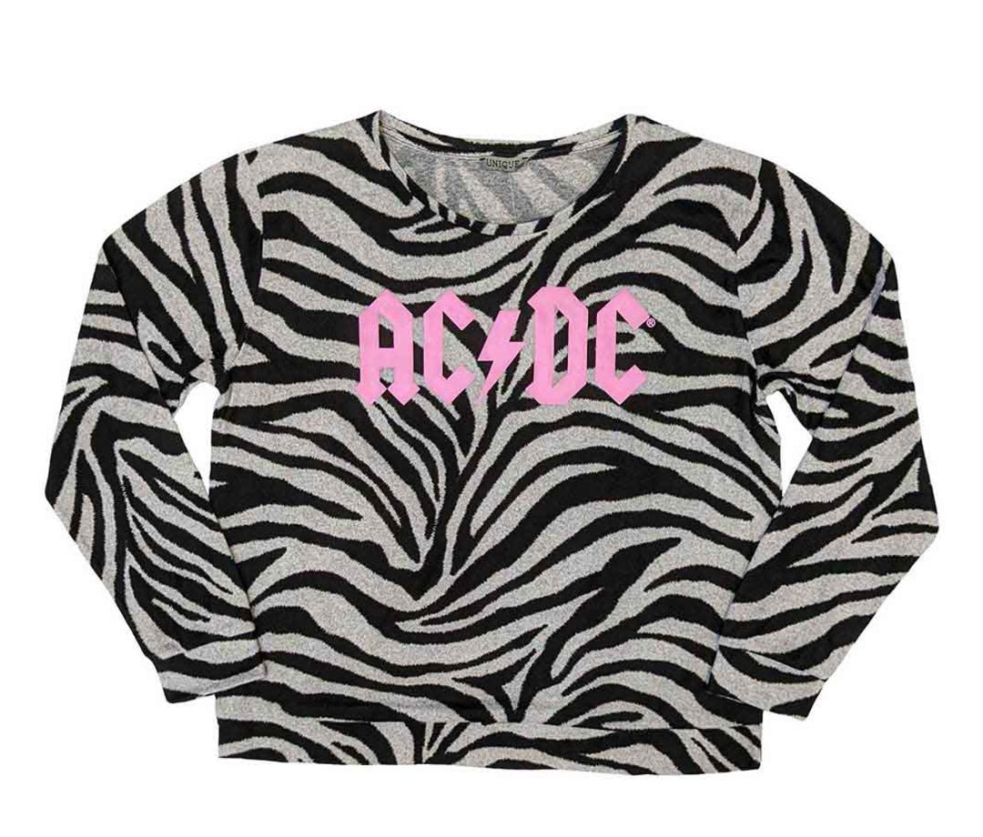 Official AC/DC Ultimate High-Voltage Lounge Bundle – Zebra Pyjama Set + Dressing Gown + Back In Black Socks