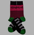 Official Licensed Yungblud 'Logo & Stripes' Ankle Socks - Multicolour Front & Back Print