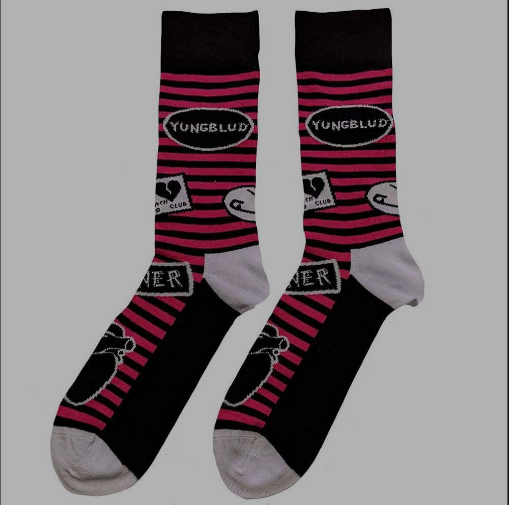 Official Licensed Yungblud 'Symbols' Ankle Socks - Multicolour Front & Back Print (UK 4-7)