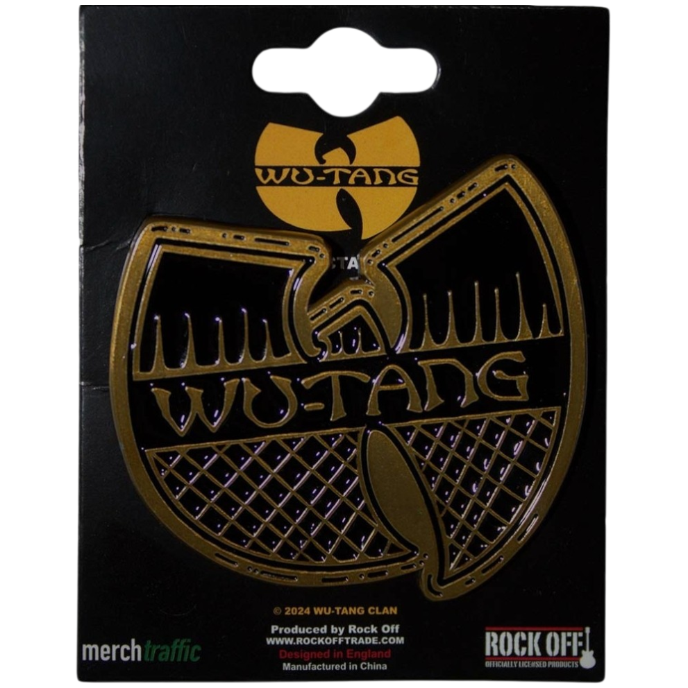 Official Licensed Wu-Tang Clan 'Black & Gold Logo' Pin Badge - Antiqued Gold Plated (White Available)