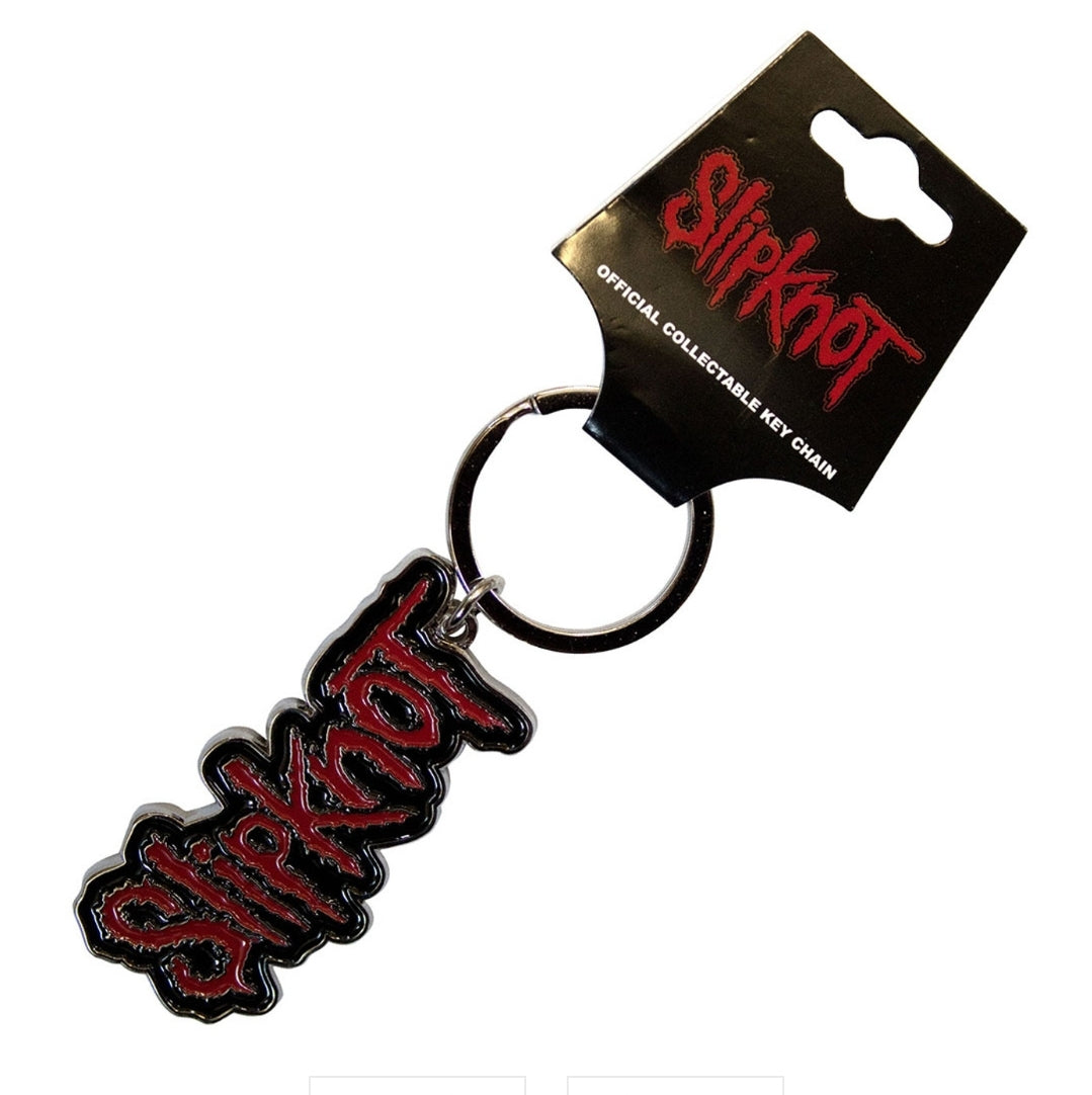 Official Slipknot 'Logo' Keychain - Shiny Nickel Plated Red/Black | Metal Gift