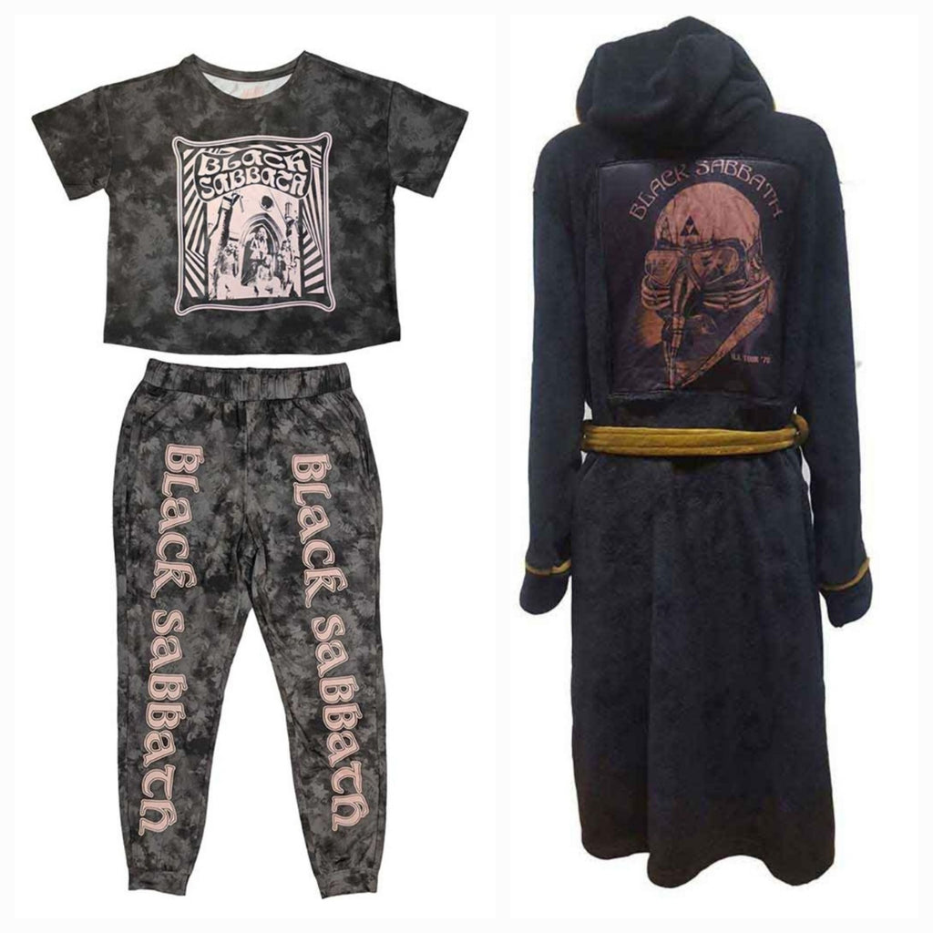 Official Black Sabbath Ultimate Lounge Bundle – Tie-Dye Pyjama Set + US Tour ’78 Dressing Gown