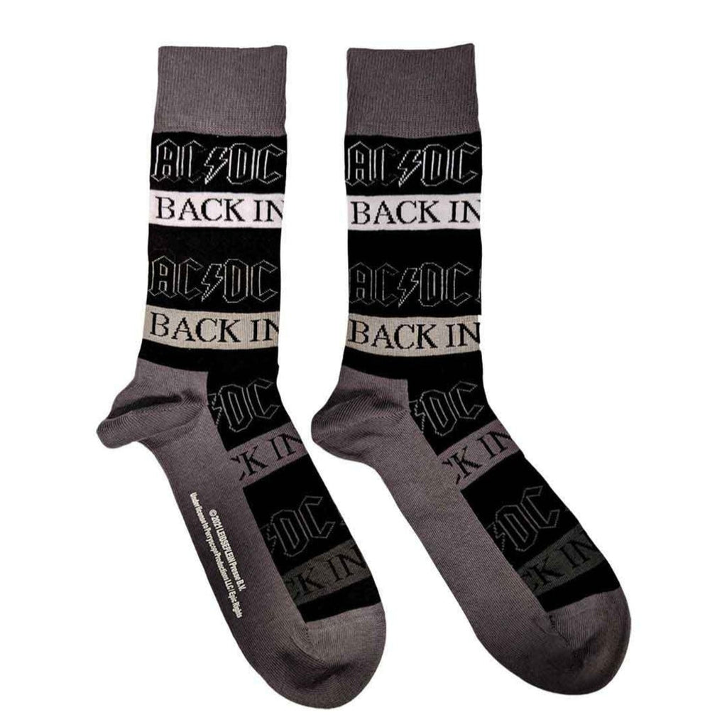 Official AC/DC Gift Set – Logo Beanie Hat + Back In Black Socks | Ultimate Rock Christmas Gift