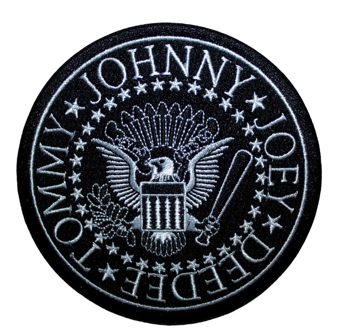 Official Ramones 'Presidential Seal Black' Woven Patch - 10cm Iron-On GABBA! | Punk Gift