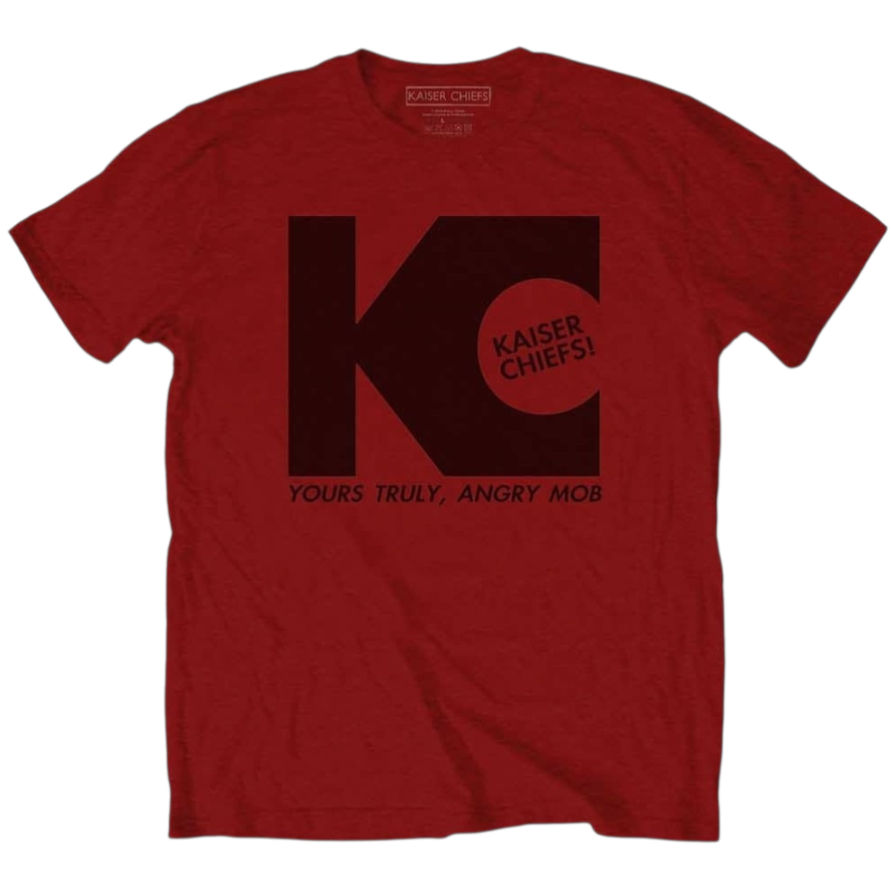 Official Licensed Kaiser Chiefs 'Yours Truly' T-Shirt - Unisex Red Front Print (Green/Yellow Available)