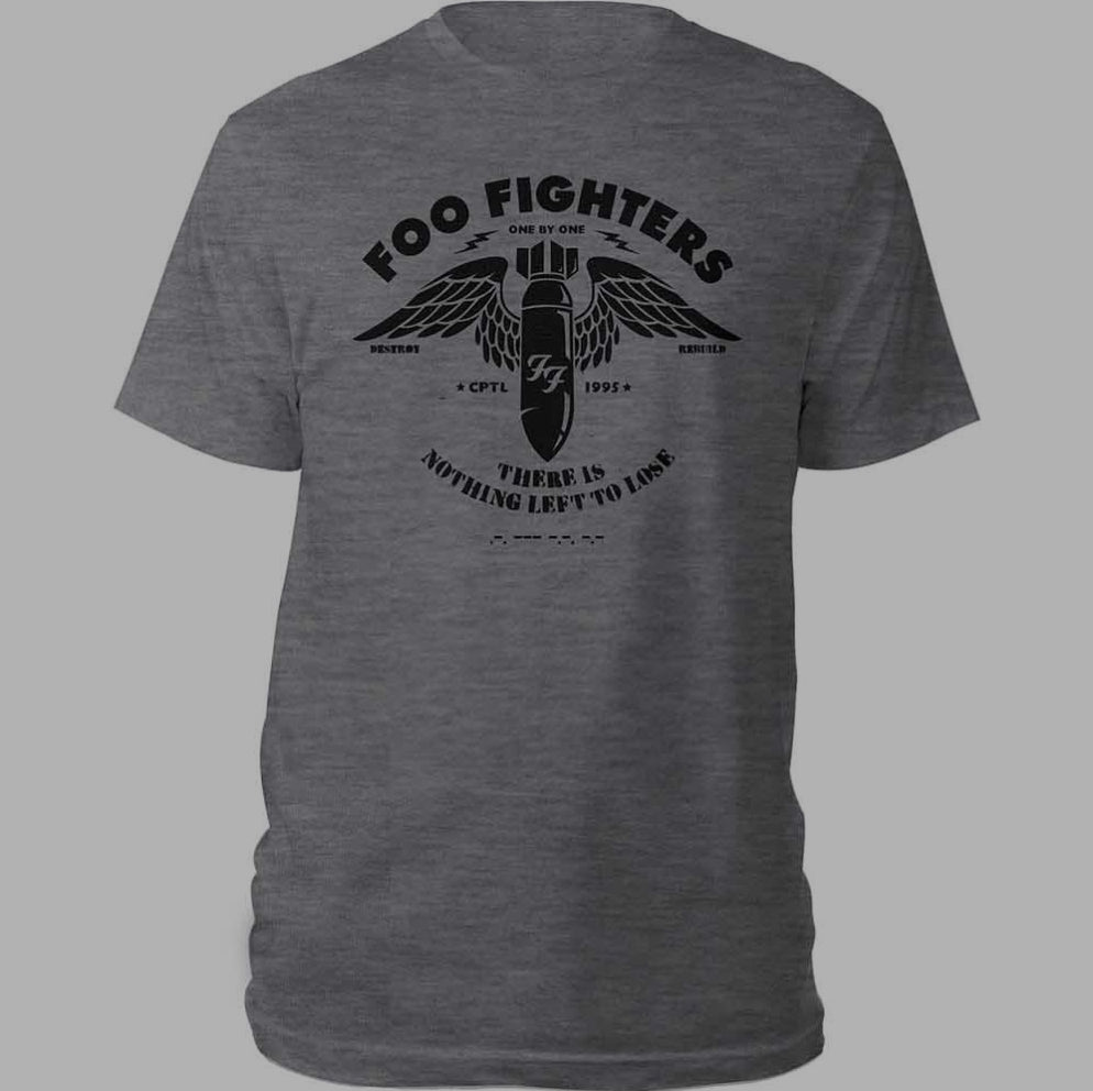 Foo Fighters Stencil T-Shirt – Official Licensed Grey Tee