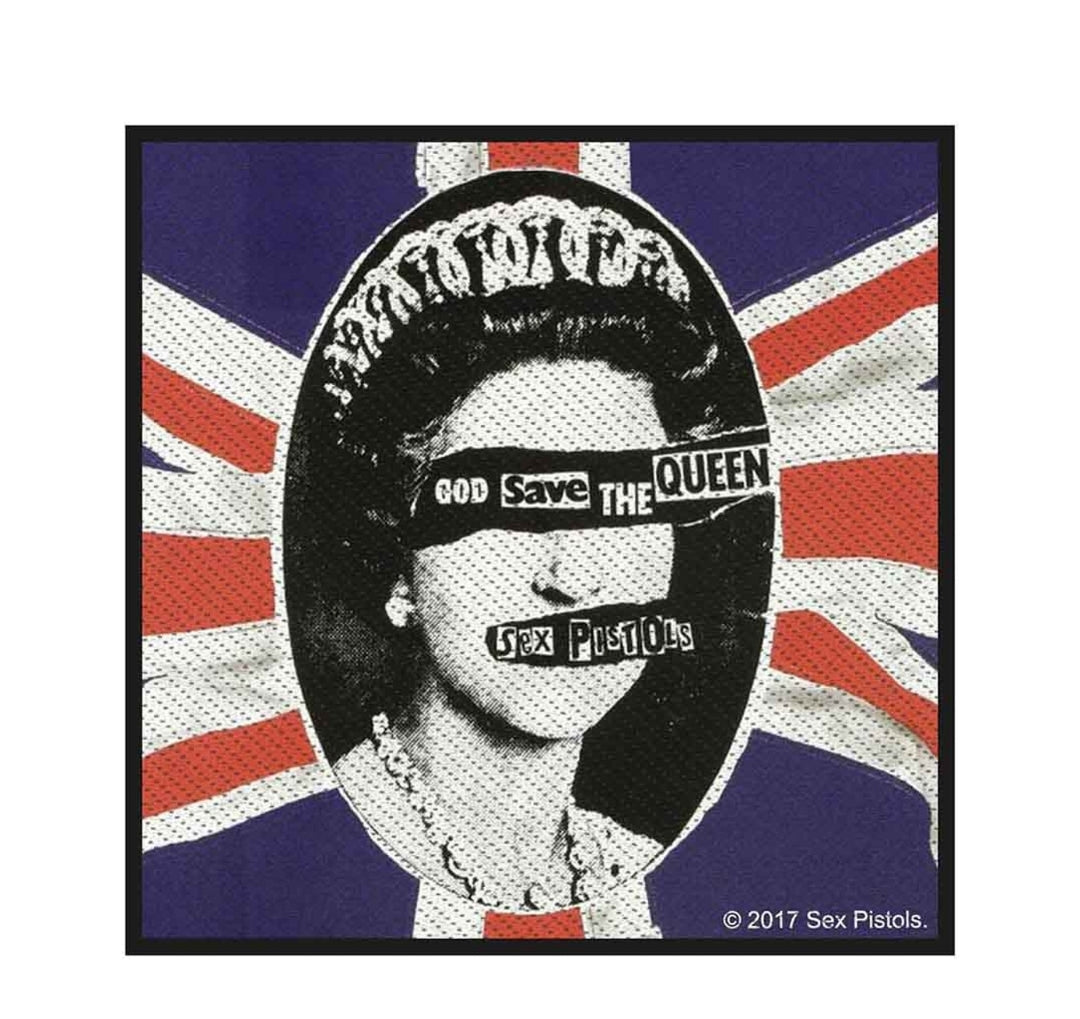 Official Sex Pistols 'God Save The Queen' Woven Patch - 100mm Square ANARCHY! | Punk Gift