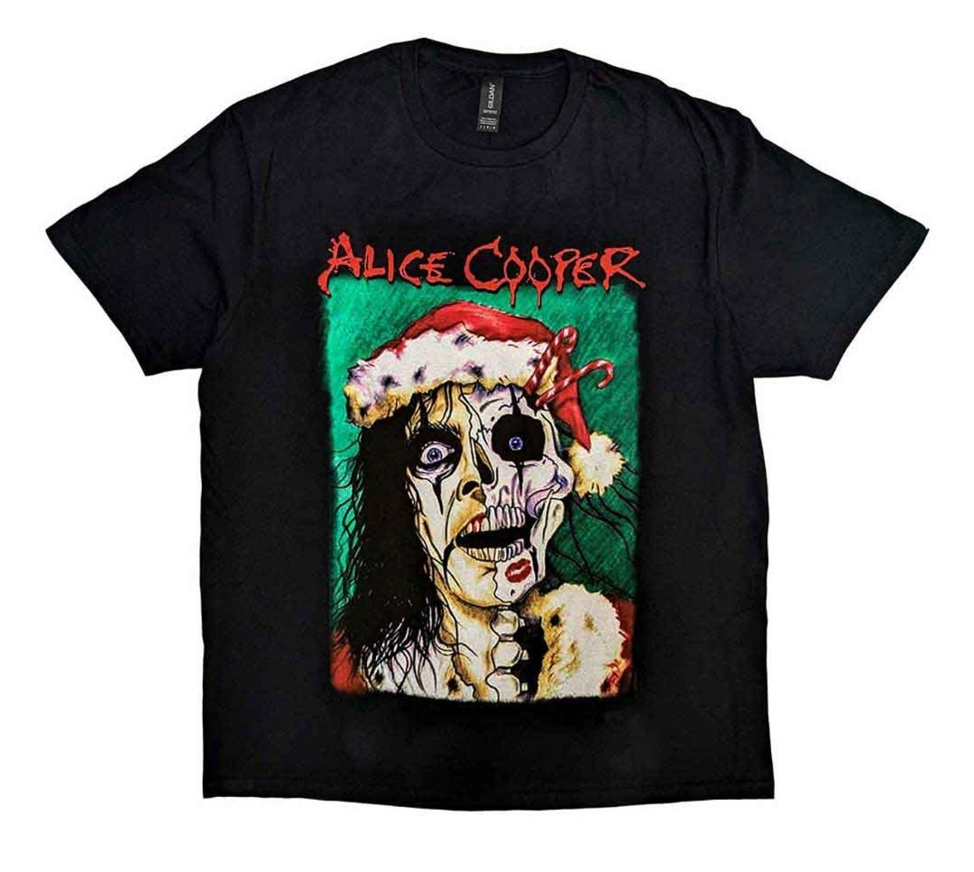 Alice Cooper - Xmas Card T-Shirt Black (Official Licensed)