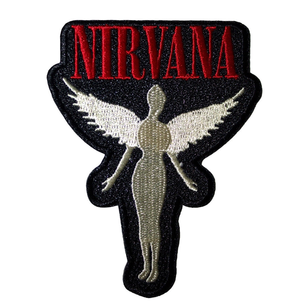 Official Nirvana 'In Utero Cut-Out' Woven Patch - Iron-On Angel FLY! | Grunge Gift