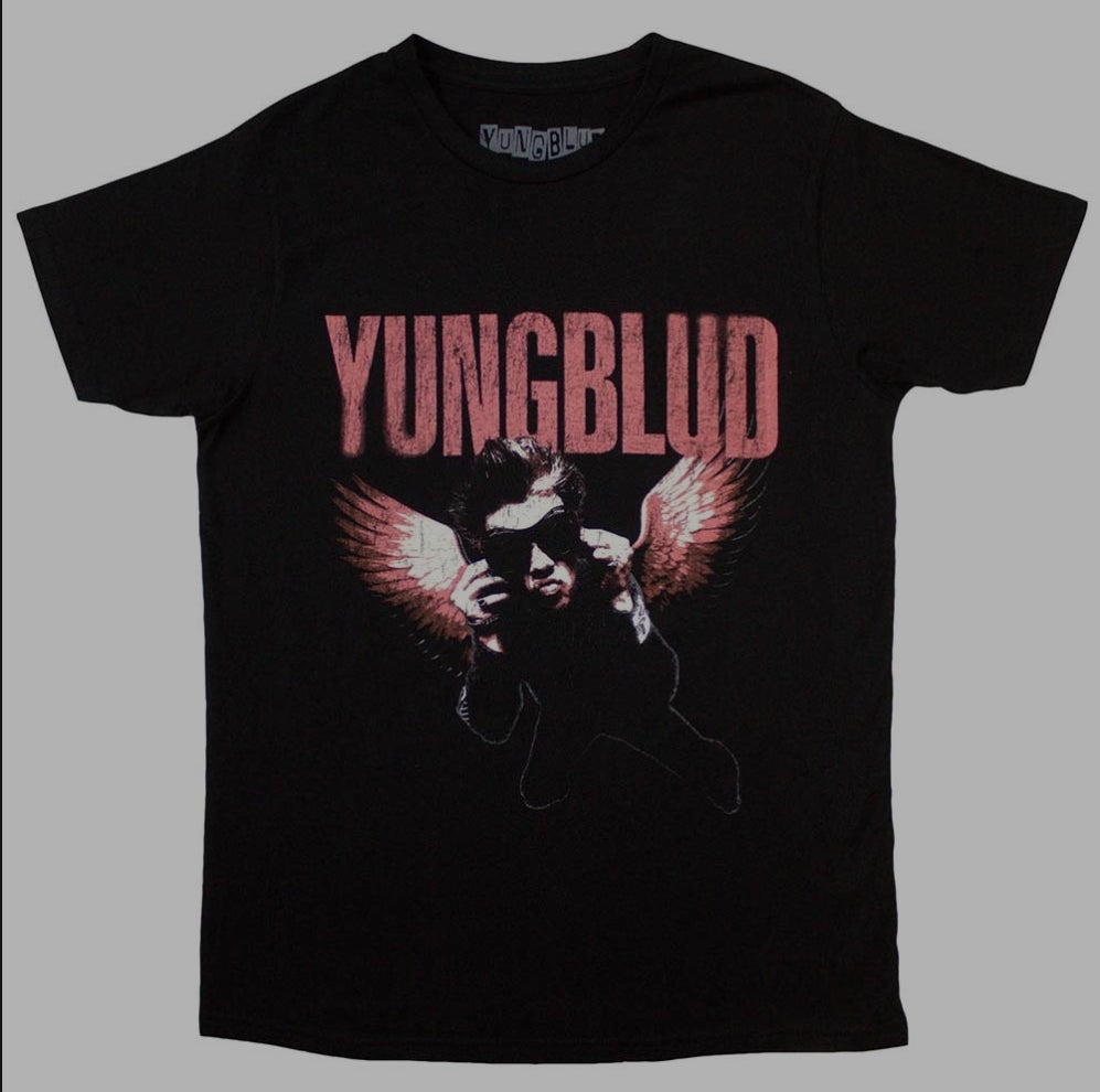 Official Licensed Yungblud 'Wings' T-Shirt - Unisex Black Front Print