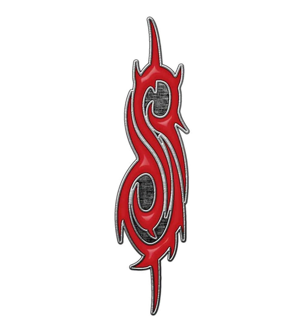 Official Slipknot 'Tribal S' Pin Badge - Red Enamel Infill | Metal Gift