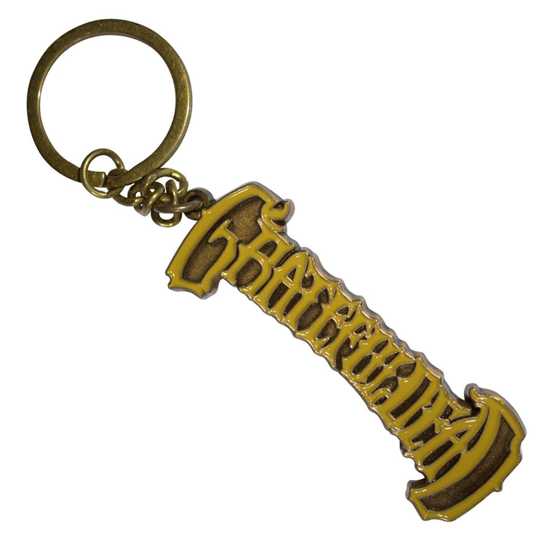 Grateful Dead 'Gold Logo' 70mm Keychain – Official Licensed 2D None Enamel Zinc Alloy Keyring