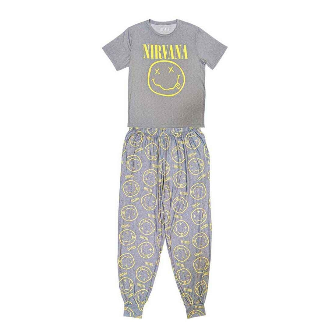 Official Nirvana Ultimate Lounge Bundle – Smiley Pyjama Set + Fleece Dressing Gown