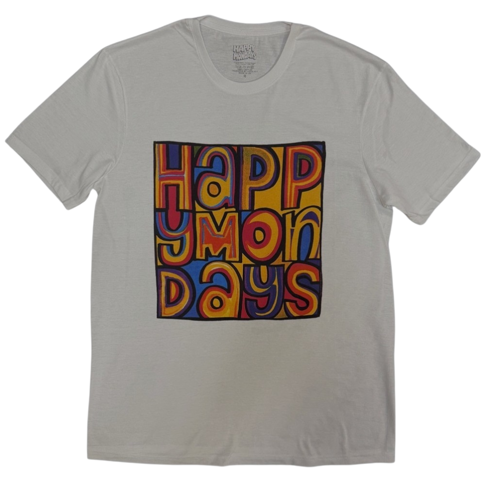 Official Licensed Happy Mondays 'Greatest Hits' T-Shirt - Unisex Black Front Print (White Available)